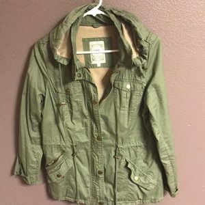 Lightweight army green YMI jacket.